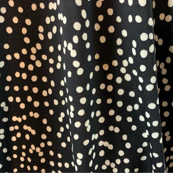 Talbots Womens Faux Wrap Top Sz X Black White Ditsy Polka‎ Dots Career Office - Picture 11 of 12
